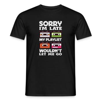 Sorry I'm late. - Men's T-Shirt - black - Front - AI Model Male 178 light (178cm)