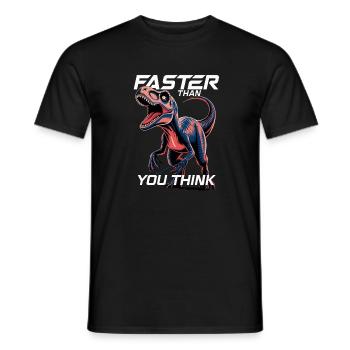 Plus rapide que vous ne le pensez Dinosaur Velociraptor - T-shirt homme - noir - Devant - AI Model Male 178 light (178cm)