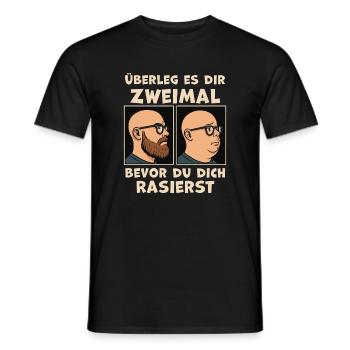Vorher Nachher Rasurwitz Bartträger - Männer T-Shirt - Schwarz - Vorne - AI Model Male 178 light (178cm)