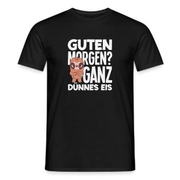 Guten Morgen Ganz dünnes Eis Faultier - Männer T-Shirt - Schwarz - Vorne - AI Model Male 178 light (178cm)