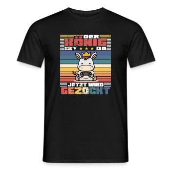Il me tend la manette que le roi veut jouer - T-shirt homme - noir - Devant - AI Model Male 178 light (178cm)