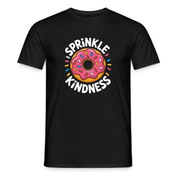 Sprinkle Kindness Warmth Donut Love - Men's T-Shirt - black - Front - AI Model Male 178 light (178cm)
