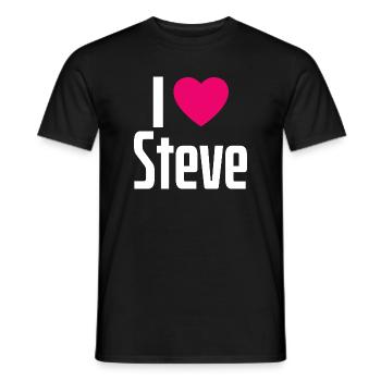 I Love Steve Pinkes Herz Ich liebe Steve - Männer T-Shirt - Schwarz - Vorne - AI Model Male 178 light (178cm)