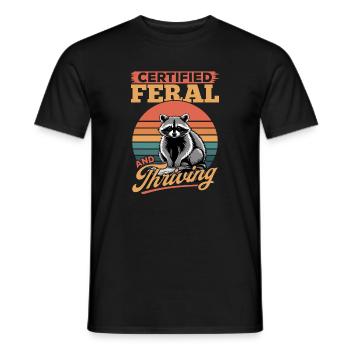 Funny Raccoon - Men's T-Shirt - black - Front - AI Model Male 178 light (178cm)