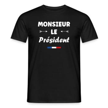 Président - T-shirt homme - noir - Devant - AI Model Male 178 light (178cm)