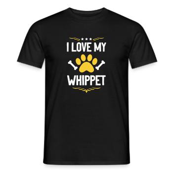 Whippet Liebe Pfotenkunst - Männer T-Shirt - Schwarz - Vorne - AI Model Male 178 light (178cm)
