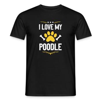 I Love My Poodle - Men's T-Shirt - black - Front - AI Model Male 178 light (178cm)