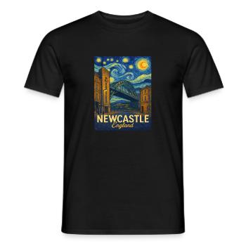 Newcastle England - Männer T-Shirt - Schwarz - Vorne - AI Model Male 178 light (178cm)