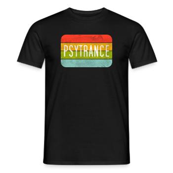 Psytrance Rainbow Stripes - Men's T-Shirt - black - Front - AI Model Male 178 light (178cm)