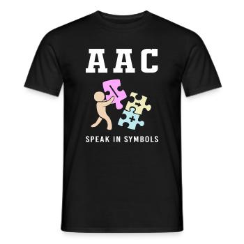 AAC Communication Sign Language SLP - Men's T-Shirt - black - Front - AI Model Male 178 light (178cm)
