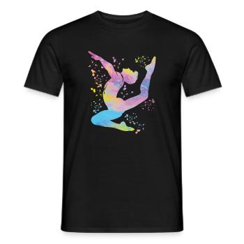 Gymnastics Floor Artistic Gymnastics - Men's T-Shirt - black - Front - AI Model Male 178 light (178cm)