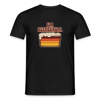 I'm Beersexual - Cool Beer Logo - Men's T-Shirt - black - Front - AI Model Male 178 light (178cm)