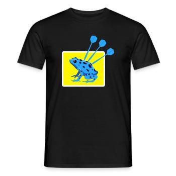 Lustiges DARTS und PFEILGIFTFROSCH Design - Männer T-Shirt - Schwarz - Vorne - AI Model Male 178 light (178cm)