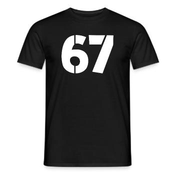 Fun 67 Zahl 6-7 6 7 Sechs Sieben - Männer T-Shirt - Schwarz - Vorne - AI Model Male 178 light (178cm)