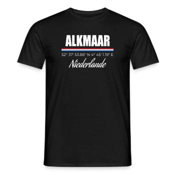 Alkmaar - Männer T-Shirt - Schwarz - Vorne - AI Model Male 178 light (178cm)