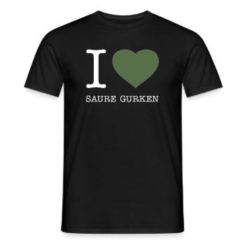 I love Saure Gurken - Männer T-Shirt - Schwarz - Vorne - AI Model Male 178 light (178cm)