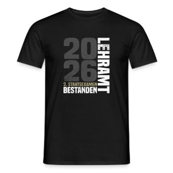 2. Staatsexamen Lehramt - Männer T-Shirt - Schwarz - Vorne - AI Model Male 178 light (178cm)