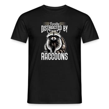 Funny Raccoon - Men's T-Shirt - black - Front - AI Model Male 178 light (178cm)