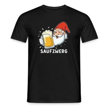 Lustiges Party Karneval Saufzwerg Biertrinker - Männer T-Shirt - Schwarz - Vorne - AI Model Male 178 light (178cm)