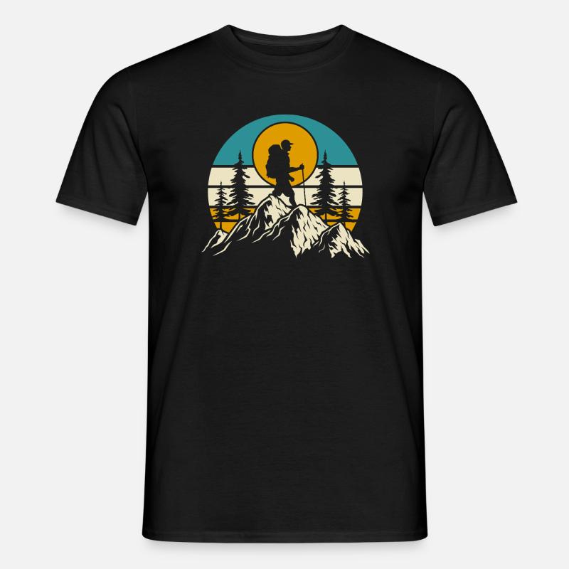Wandern Wanderer Bergsteiger Geschenk - Männer T-Shirt - Schwarz