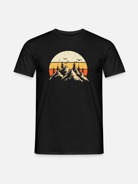 Wandern Wanderer Bergsteiger Geschenk - Männer T-Shirt - Schwarz