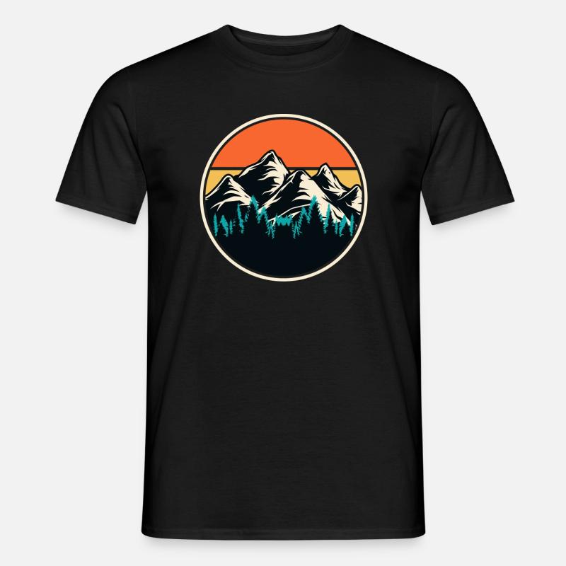 Wandern Wanderer Bergsteiger Geschenk - Männer T-Shirt - Schwarz