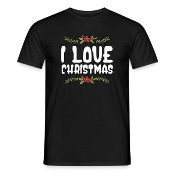 I love Christmas - Men's T-Shirt - black - Front - AI Model Male 178 light (178cm)