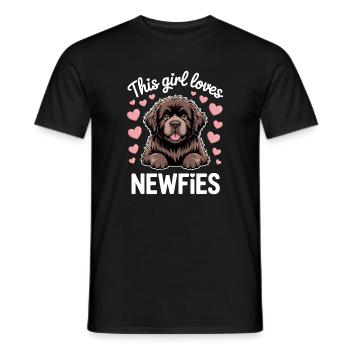 Terre-Neuve disant drôle de Terre-Neuve cadeau - T-shirt homme - noir - Devant - AI Model Male 178 light (178cm)