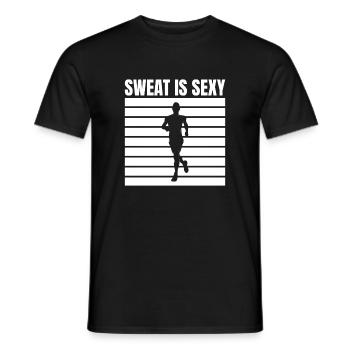 Marathon Runner Sweat Is Sexy Running - Men's T-Shirt - black - Front - AI Model Male 178 light (178cm)
