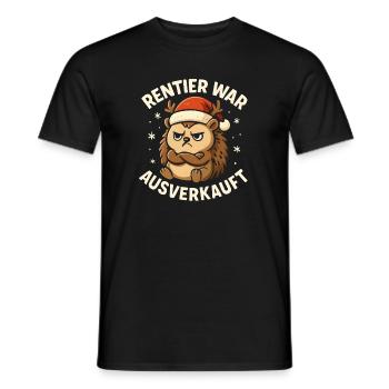 Weihnachten Spruch Humor Igel Lustig Rentier - Männer T-Shirt - Schwarz - Vorne - AI Model Male 178 light (178cm)