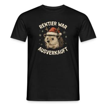 Weihnachten Spruch Humor Igel Lustig Rentier - Männer T-Shirt - Schwarz - Vorne - AI Model Male 178 light (178cm)