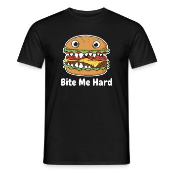 Bite Me Hard Cartoon Burger - Männer T-Shirt - Schwarz - Vorne - AI Model Male 178 light (178cm)