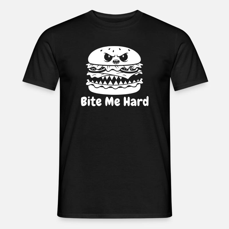 Wütender Hamburger Bite Design - Männer T-Shirt - Schwarz