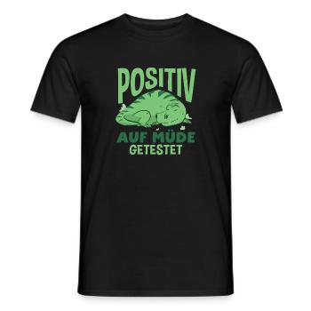 Testé positif pour l’humour de Dino fatigué - T-shirt homme - noir - Devant - AI Model Male 178 light (178cm)