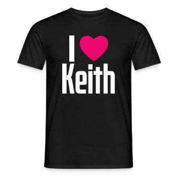 J’aime Keith Pink Heart J’aime Keith - T-shirt homme - noir - Devant - AI Model Male 178 light (178cm)