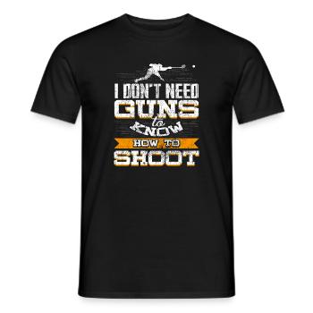 crosse humour Je sais tirer sans armes - T-shirt homme - noir - Devant - AI Model Male 178 light (178cm)
