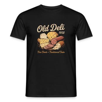 Vintage Delicatessen Advertising - Men's T-Shirt - black - Front - AI Model Male 178 light (178cm)