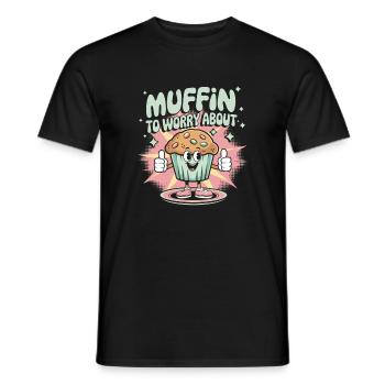 Retro Muffin - Men's T-Shirt - black - Front - AI Model Male 178 light (178cm)