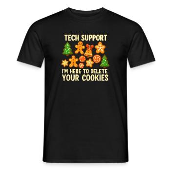 Technischer Support Cookie Weihnachten Meme - Männer T-Shirt - Schwarz - Vorne - AI Model Male 178 light (178cm)