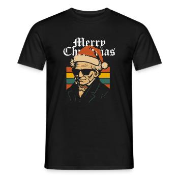 Rétro Schopenhauer Père Noël Portrait T-shirt de Noël - T-shirt homme - noir - Devant - AI Model Male 178 light (178cm)