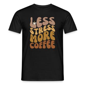 Moins de stress, plus de café - T-shirt homme - noir - Devant - AI Model Male 178 light (178cm)