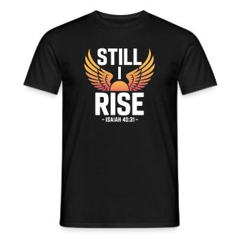 Pourtant, je ressuscite Isaïe 40 31 ailes Soleil - T-shirt homme - noir - Devant - AI Model Male 178 light (178cm)