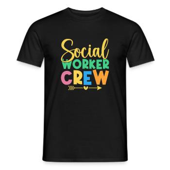Équipe de quota de travailleurs sociaux Travail social - T-shirt homme - noir - Devant - AI Model Male 178 light (178cm)