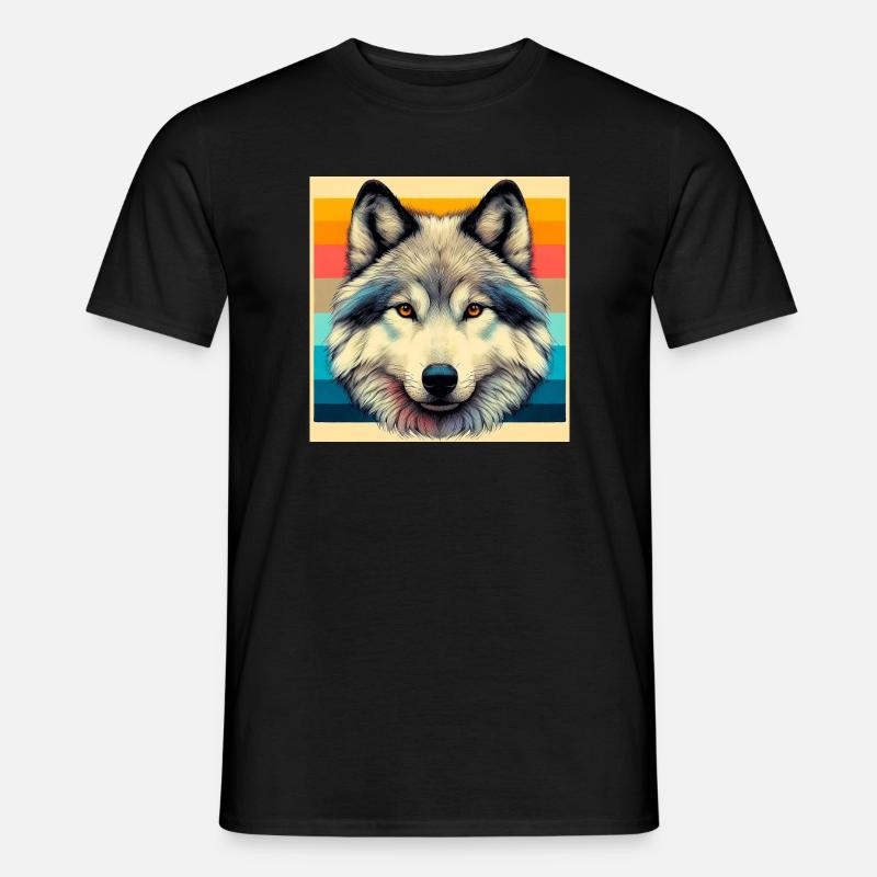 Wolf - Männer T-Shirt - Schwarz