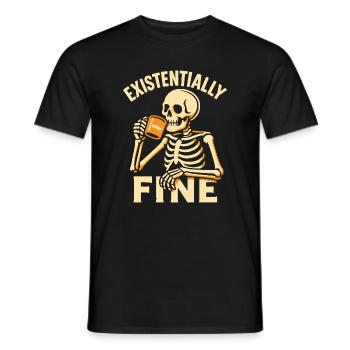 Chemise squelette de café existentiellement fine et drôle - T-shirt homme - noir - Devant - AI Model Male 178 light (178cm)