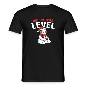 Just One More Level Gaming Lover Gamer Christmas - Men's T-Shirt - black - Front - AI Model Male 178 light (178cm)