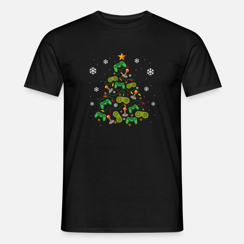 Weihnachtsbaum Controller Gaming Lover Gamer - Männer T-Shirt - Schwarz
