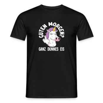 Guten Morgen Ganz dünnes Eis Einhorn - Männer T-Shirt - Schwarz - Vorne - AI Model Male 178 light (178cm)