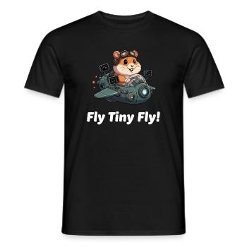 Rocket Hamster Space Flight - Men's T-Shirt - black - Front - AI Model Male 178 light (178cm)
