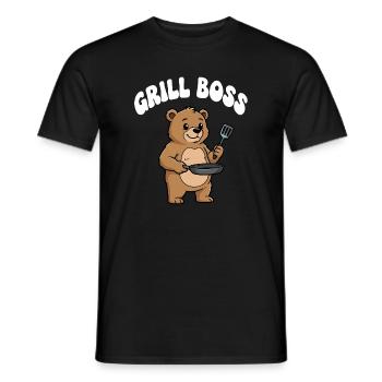 Grill Bär Kochdesign - Männer T-Shirt - Schwarz - Vorne - AI Model Male 178 light (178cm)